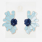 Blue Half Flower Earrings