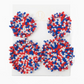 Red, White, & Blue Pom Pom Earrings