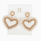 White & Gold Heart Earrings