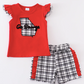 Red French Knot Girl Set