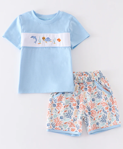 Marine Embroidery Boy Set