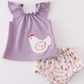 Chicken Applique Purple