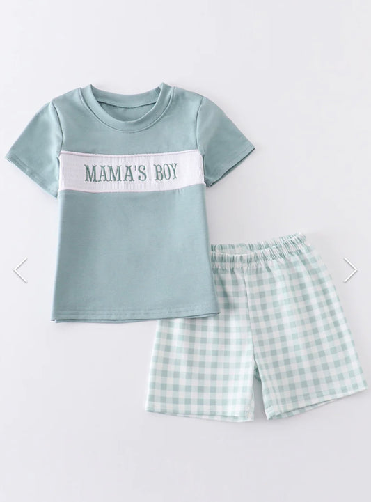 Mama's Boy Smocked Set